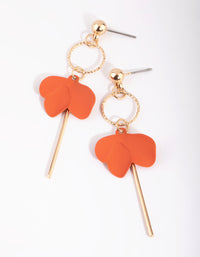 Orange Petal Drop Earrings - link has visual effect only