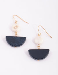 Navy Beaded Drop Earrings - link has visual effect only