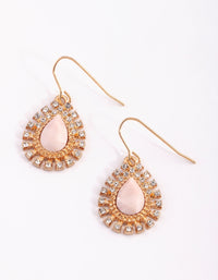 Blush Teardrop Gem Drop Earrings - link has visual effect only