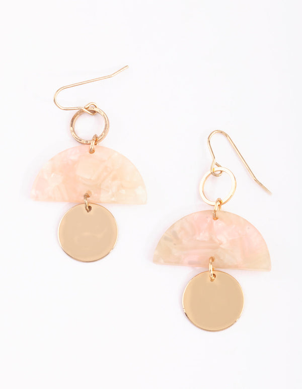 Blush Half Circle Drop Earrings