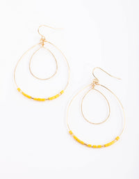 Yellow Beaded Drop Earrings - link has visual effect only