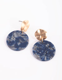 Navy Disc Drop Earrings - link has visual effect only