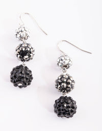 Rhodium Beaded Drop Earrings - link has visual effect only