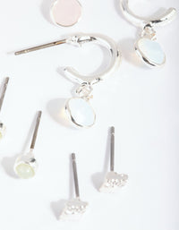 Silver Mixed Stone Stack Pack Earrings - link has visual effect only