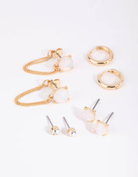 Gold Moonstone Stack Pack Earrings - link has visual effect only