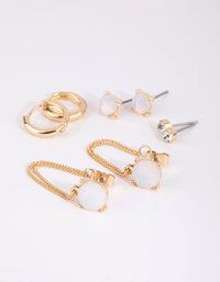 Gold Moonstone Stack Pack Earrings - link has visual effect only