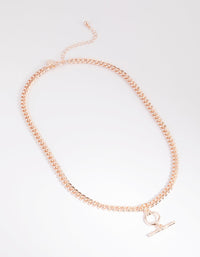 Rose Gold Bar and Circle Necklace - link has visual effect only
