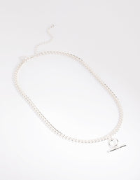 Silver Bar and Circle Necklace - link has visual effect only