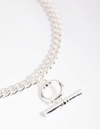 Silver Bar and Circle Necklace - link has visual effect only