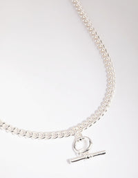 Silver Bar and Circle Necklace - link has visual effect only