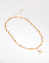 Gold Bar and Circle Necklace - link has visual effect only