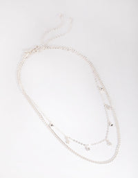 Silver Star and Diamante Layered Necklace - link has visual effect only