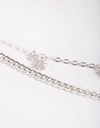 Silver Star and Diamante Layered Necklace - link has visual effect only