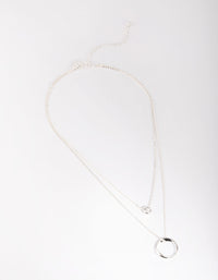 Silver Diamante Layered Necklace - link has visual effect only