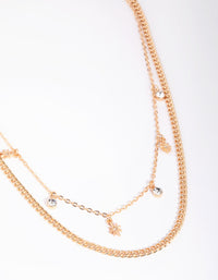 Gold Star and Diamante Layered Necklace - link has visual effect only