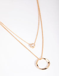 Gold Diamante Layered Necklace - link has visual effect only