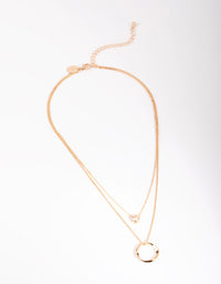 Gold Diamante Layered Necklace - link has visual effect only