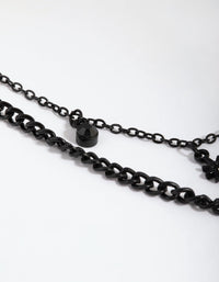Matte Black Star and Diamante Layered Necklace - link has visual effect only