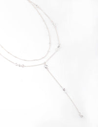 Silver Round Bezel Layered Necklace - link has visual effect only