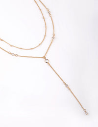 Gold Round Bezel Layered Necklace - link has visual effect only