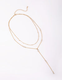 Gold Round Bezel Layered Necklace - link has visual effect only