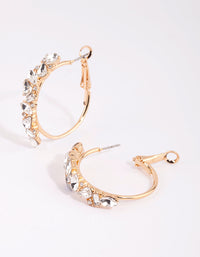 Gold Cluster Diamante Hoop Earrings - link has visual effect only