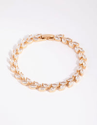 Gold Diamond Simulant Petal Bracelet - link has visual effect only