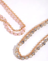 Acrylic Bead and Chain Friendship Bracelet Set - link has visual effect only