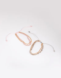 Acrylic Bead and Chain Friendship Bracelet Set - link has visual effect only