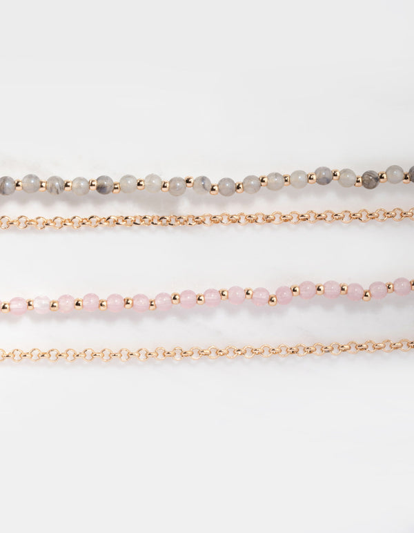 Acrylic Bead and Chain Friendship Bracelet Set