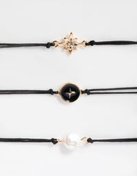Black Star and Pearl Friendship Bracelet Pack - link has visual effect only