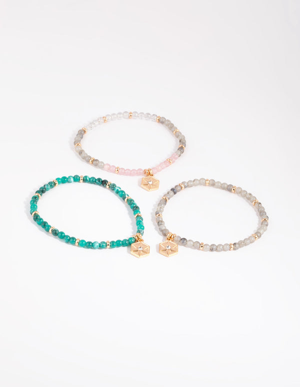 Acrylic Hex Charm Friendship Bracelet Pack
