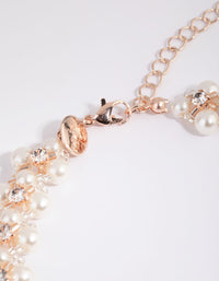 Rose Gold Diamante and Pearl Choker Necklace - link has visual effect only