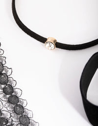 Gold Lace and Teardrop Choker Necklace Pack - link has visual effect only