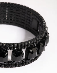 Matte Black Square Stone Cuff Bracelet - link has visual effect only