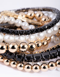 Gold Diamante and Pearl Bracelet Pack - link has visual effect only