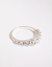 Silver Plated Ring with Cubic Zirconia - link has visual effect only