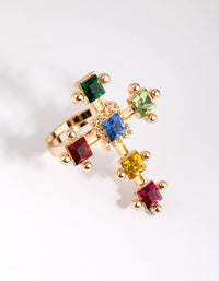 Gold Cross Ring with Jewels - link has visual effect only