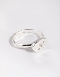 Silver Star and Diamante Signet Ring - link has visual effect only