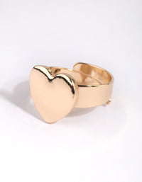 Gold Heart Signet Ring - link has visual effect only