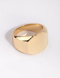 Gold Plated Octagon Signet Ring - link has visual effect only