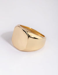 Gold Plated Octagon Signet Ring - link has visual effect only