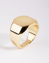 Gold Plated Octagon Signet Ring - link has visual effect only