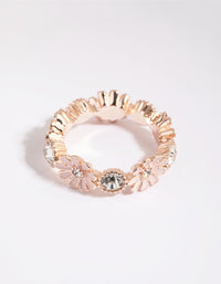 Rose Gold Flower and Diamante Ring - link has visual effect only
