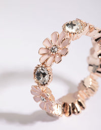 Rose Gold Flower and Diamante Ring - link has visual effect only