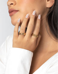 Gold Plated Rope Ring Set - link has visual effect only
