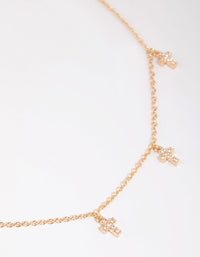 Gold Crystal Cross Choker Necklace - link has visual effect only