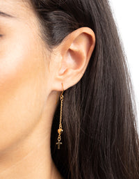 Gold Plated Sterling Silver Cross and Heart Earrings - link has visual effect only