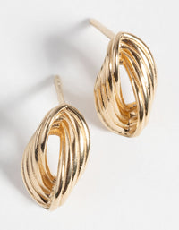 Gold Plated Sterling Silver Twisted Stud Earrings - link has visual effect only