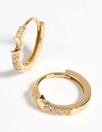Gold Plated Sterling Silver Galaxy Huggie Hoop Earrings - link has visual effect only